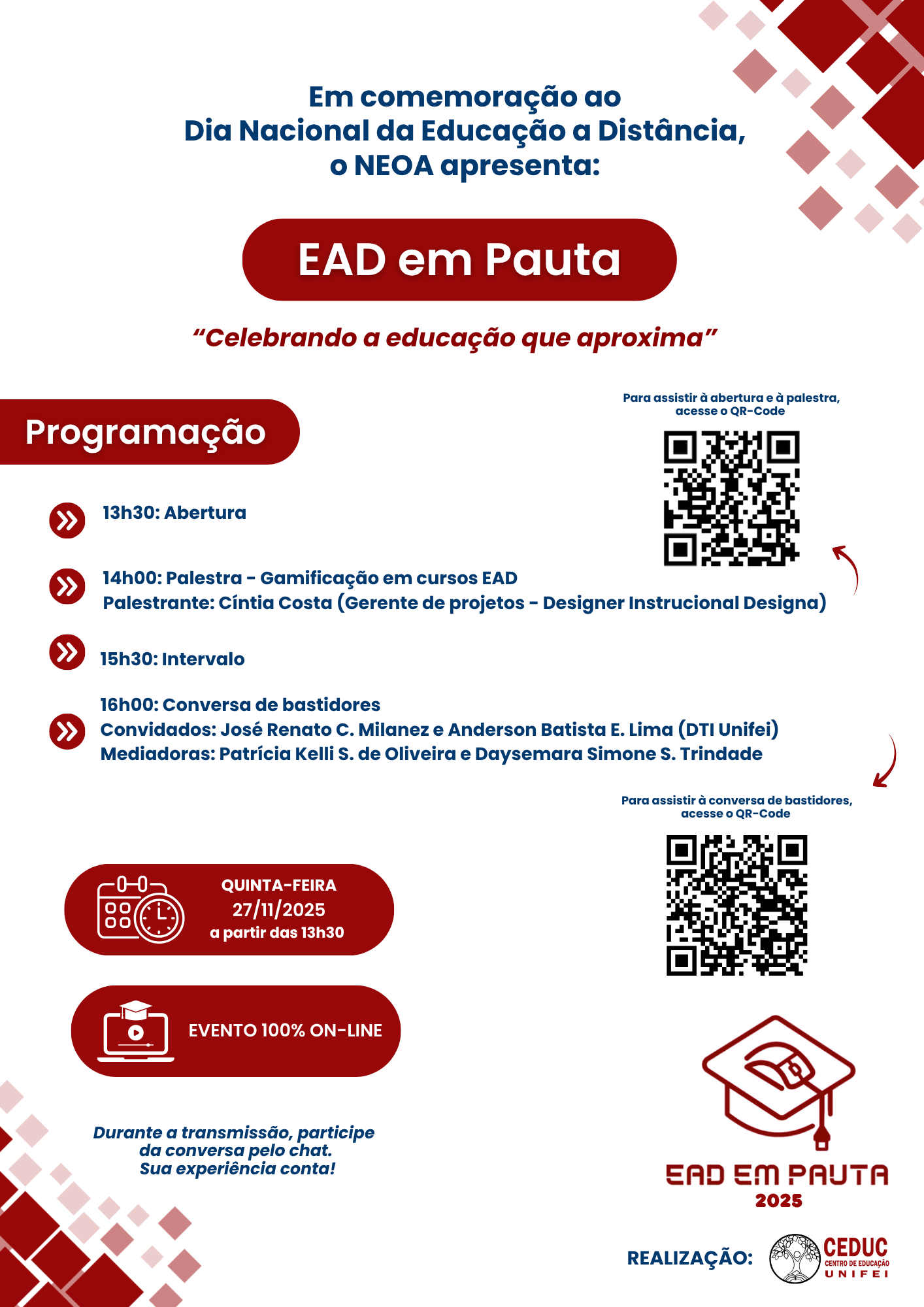 EAD em Pauta. “Celebrando a educação que aproxima”